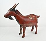 Metall Ziege aus bedrucktem Blech 33x27x9 cm in rot - Vintage Shabby Stil. In Handarbeit hergestellt - daher ein Unikat ...