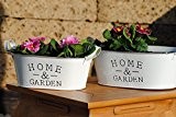 Metalltöpfe,weiß,"Home & Garden"frische Frühlingsdeko,oval,26cm + 32cm,2er Set