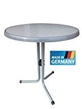 MFG Bistrotisch 60 cm Durchmesser, rund, MADE IN GERMANY, Gestell graphit (silber) farben, Sevelit Platte in Granit Optik, TÜV geprüft, ...
