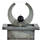 miaVILLA Gartenbrunnen Omega - Brunnen - Metall - Grau - ca. B70 x T35 x H70 cm