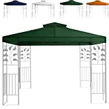 Miganeo Ersatzdach 3x3 m Partyzelt Gazebo Pavillion Dach Pavillon Pavilliondach weiss, blau, grün, orange (Grün)