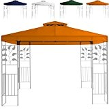 Miganeo Ersatzdach 3x3 m Partyzelt Gazebo Pavillion Dach Pavillon Pavilliondach weiss, blau, grün, orange (Orange)