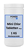 Mini Chlor Tabletten 20 gr. 1 KG Markenqualität von namhaften Herstellern, POWERHAUS24 zur Langzeitdesinfektion