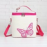 Mini Kühltasche "Pink-Butterfly" Kühlbox Lunch Tasche Picknick-Tasche Beach Bag Lunch Box Isoliertasche von der Marke PRECORN