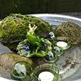 Miniteich-Set,Froschkönig auf Blatt mit Kugel + Schalen