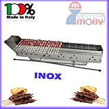 Mistermoby Stainless Steel Barbecue for Grilling Skewers Meat on a Stick Kebab Meat Bread Fish Lenght 80 Cm The Original ...