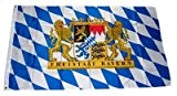 MM Freistaat Bayern Löwe Schrift Flagge/Fahne, wetterfest, mehrfarbig, 250 x 150 x 1 cm, 16284