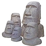 Moai-Kopf aus Steinguss | Handveredelt und coloriert | 14 x 15 x 33 cm