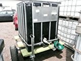 mobile Weidetränke / fahrbare Tränke 1000 Liter (4) # IBC Tank, Farbe SCHWARZ, auf Kunststoffpalette auf Anhänger # Komplett NEU