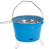 Mobiler Grill in Eimerform Barbecue BBQ Holzkohlegrill (blau)