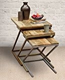Modern Wooden Nisttische Set Side End Coffee Stacking Tische (55,5 - 50,5 - 45,5 cm) Z-Form Stand Hocker Home Wohnzimmer ...