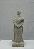 Moderne Statue 30 cm Goa Skulptur aus Natur Sandstein Gartenfigur