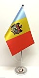 Moldawien Satin Flagge mit Chrom Boden Tisch Schreibtisch Flagge Set