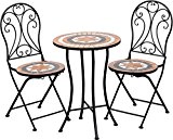 Mosaik Gartentisch Set 1 Tisch rund 2 Stühle