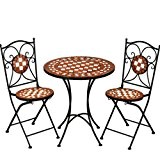 Mosaiksitzgarnitur Gernika 2x Stuhl + 1 Tisch Sitzgruppe Mosaiktisch Mosaikstuhl Gartentisch