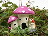 mossfairy Miniatur Ornament Igel und Pilz Haus Lila