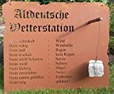 Mui 70 x 82cm Altdeutsche Wetterstation Rost Tafel Garten Schild Metall Deko Edelrost