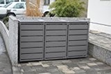 Mülltonnenbox Ecoplus 240 ltr. Grau als Dreierbox mit Rückwand