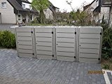 Mülltonnenbox, Modell Eleganza, mit waagerechten Schlitzen in der Tür, für vier 120 Liter Müllbehälter