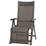 MWH Stuhl Core Aluminium Relax Sessel mit Textilene, dunkelgrau / grau / schwarz