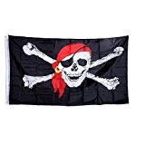 MXTBY 90x150cm Pirat Mit Bandana Schädel Und Knochen Jolly Roger Flagge