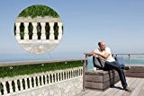 myfence Balkonsichtschutz mit Motiv: Villa Romantica als Blickschutz in der Größe 500cm x 120 cm wie Sichtschutz auf Gitternetzfolie