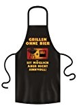 NC -25 Grill und Kochschürze "Grillen Ohne Bier" aus Baumwolle