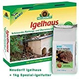 Neudorff Igelhaus inkl. 1 kg Spezial-Igelfutter - Neudorff Igelhaus Bausatz aus Holz + 1 kg Spezial-Igelfutter