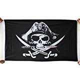 New 0.9 * 1.5 (m) großen Schädel und gekreuzten Knochen Schwerter Klingen kreuzen Jolly Roger Piratenflagge mit den besten Dekorationen ...