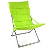 Nexos Camping Stuhl Apfelgrün klappbar Stahlrohr Gartenstuhl bis 110 kg Bezug abnehmbar abwaschbar pflegeleicht 80x60x92 cm 600D Polyester Liegestuhl