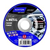 Norton Trennscheiben für Nabendynamo déporte expert Metall, Inox Durchmesser 115 x 2,5 x 22,2