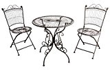 Nostalgie Gartenmöbel Garnitur Tisch und 2 Stühle Gartenset Gartengarnitur Antik-Stil
