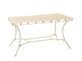 Nostalgie Gartentisch cremeweiß Eisen Tisch Loungetisch antik Stil garden table