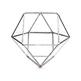 Oktaeder Kleine Geometrische Glas Terrarium/Handarbeit Glas Übertopf/Modernes Pflanzgefäß für den Garten-/gebeizt Glas Terrarium - Hand Made loveglass, glas, Silber, 11x12x10