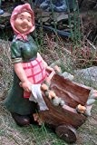 Oma mit Schubkarren zum bepflanzen Gartenfigur Garten Figur Opa