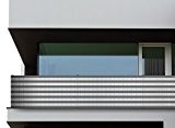 Oramics Balkonumspannung Sichtschutz für Balkon 500x90cm (Grau-Weiss)