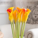 Orange Farbe PU fühlen Kunstblumen Kunstblumen auf dem Wohnzimmerboden Garten Blumenbouquet 7 verzieren