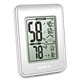 Oria Indoor Digital Hygrometer Thermometer, Hygrothermograph, Multifunktionaler Temperatur und Feuchtemessgerät mit Min/Max Records (Weiß)