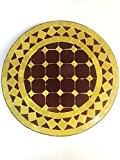 ORIGINAL Orientalischer Mosaiktisch Marrakesch Bordaux Gelb - Rund 40cm