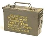 Originale gebrauchte Munitionskiste der U.S. Army für 200 Patronen Kaliber 7,62 Metallkiste Mun-Kiste Behälter Metallbox