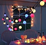 Outdoor - Lichterkette - Gesamtlänge über 10 Meter - Garten Balkon Terrasse Sonnenschirm Party - XL Beleuchtung - Angenehm heitere ...