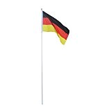 Outsunny® Alu Fahnenmast Flaggenmast Deutschlandfahne Staatsflagge Nationalflagge Fahne L150 x W90cm 6,5/4/2m mit/ohne Mast (L150 x W90cm/ 4m)