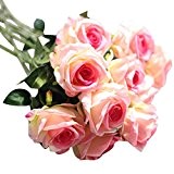 OverDose Künstliche gefälschte Rosen Flanell-Blume Brautstrauß Hochzeit Home Decor Artificial Fake Roses Bridal Bouquet (A, 5 Pcs)