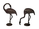 Paar Flamingo aus Alu Skulptur Vogel Gartenfigur Figur Garten Teich sculpture
