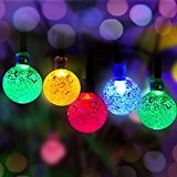 Panpany 50 LED Solar Lichterkette 7m Outdoor Lichter Multi-color Kristall Weihnachtskugel Kugel Licht für drinnen , Garten, zuhause, Rasen, Party ...