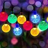 Panpany 50 LED Solar Lichterkette 7m Outdoor Lichter Multi-color Kristall Weihnachtskugel Kugel Licht für drinnen , Garten, zuhause, Rasen, Party ...