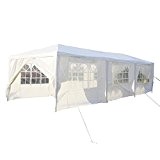 Partyzelt Pavillon 3 x 9m Gartenzelt Hochzeit Festzelt Zelt Gartenpavillon mit Fenster XXXL (Weiß)