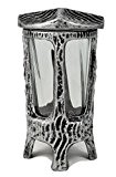 Paul Jansen Grablaterne mit Wellenstruktur und Glaseinsatz, Höhe 17,5 cm, schwarz / silber