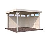 Pavillon aus Holz Pergola Pergola Seilspann-Vordach Holz Garten - QM 12,2