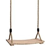 Pellor Erwachsene Kinderschaukelsitz mit Holzbrett Hängesitz, 120cm-180cm Verstellbares Seil bis150kg (Khaki)